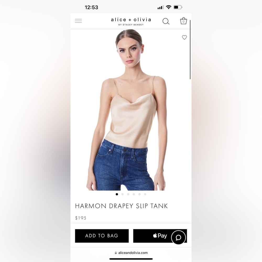 Alice + Olivia satin tank